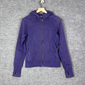 Lululemon‎ Scuba Purple Zip-Up Hoodie Jacket With Thumb Holes & Hood Size 6
